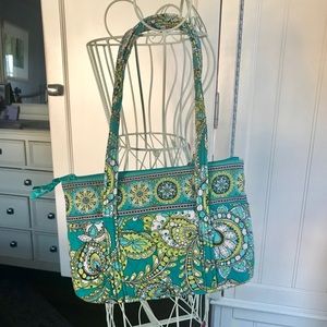 Vera Bradley medium tote bag Peacock blue green